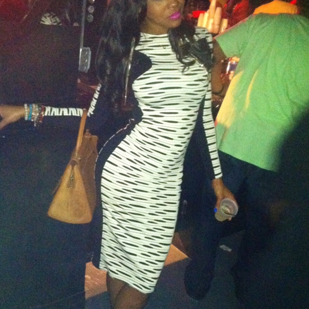 Black & White midi dress